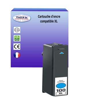 Cartouche compatible Lexmark 100XL (14N1069E/14N1093E/14N0900E/14N0920E) - Cyan- 12,50ml