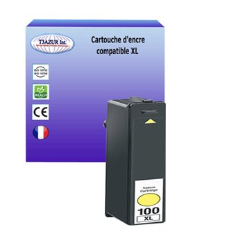 Cartouche compatible Lexmark 100XL (14N1071E/14N1095E/14N0902E/14N0922E) - Jaune -12,50ml
