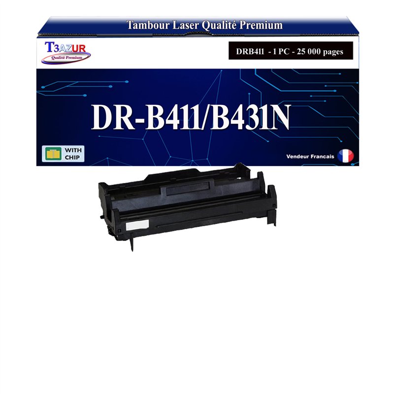 Tambour Compatible OKI DRB411 – T3AZUR – Unité d'Imagerie Haute Capacité