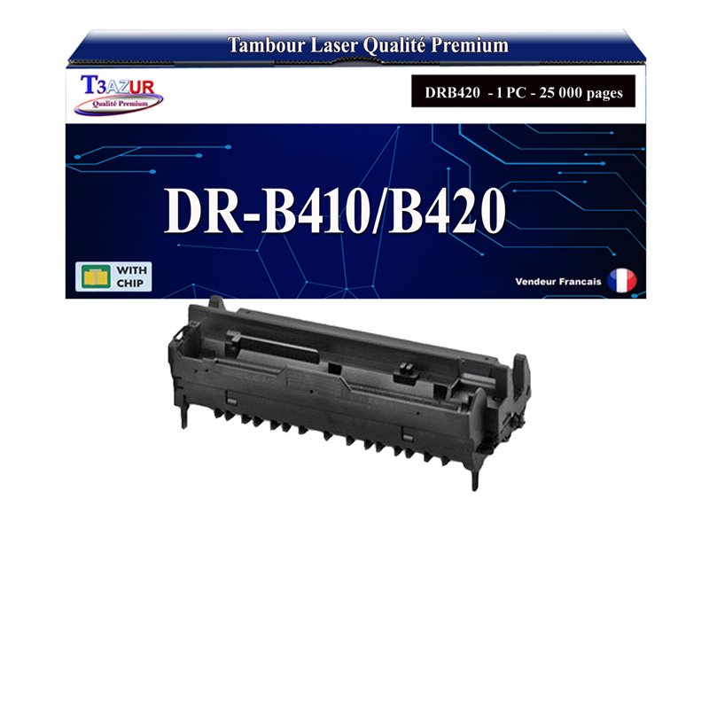 Tambour Compatible OKI DRB410 Noir T3AZUR pour OKI B410 B420 B430 B440 MB460 MB470 MB480