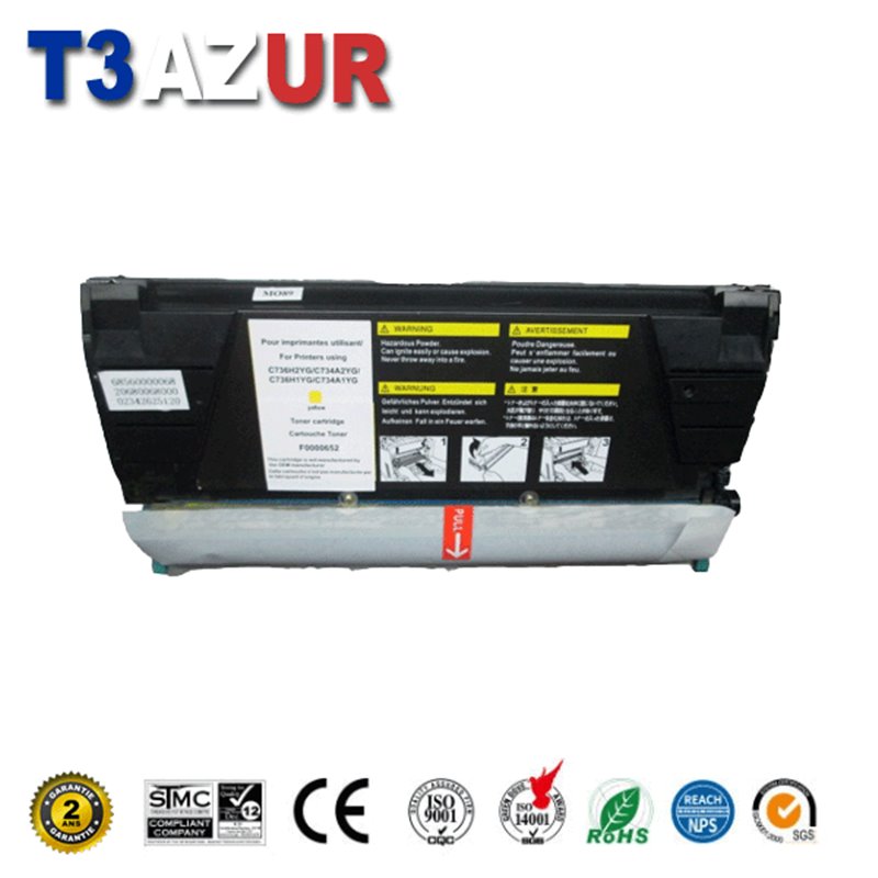 Toner compatible Lexmark C746/C748/X746/X748/XS748- Jaune -7 000 pages