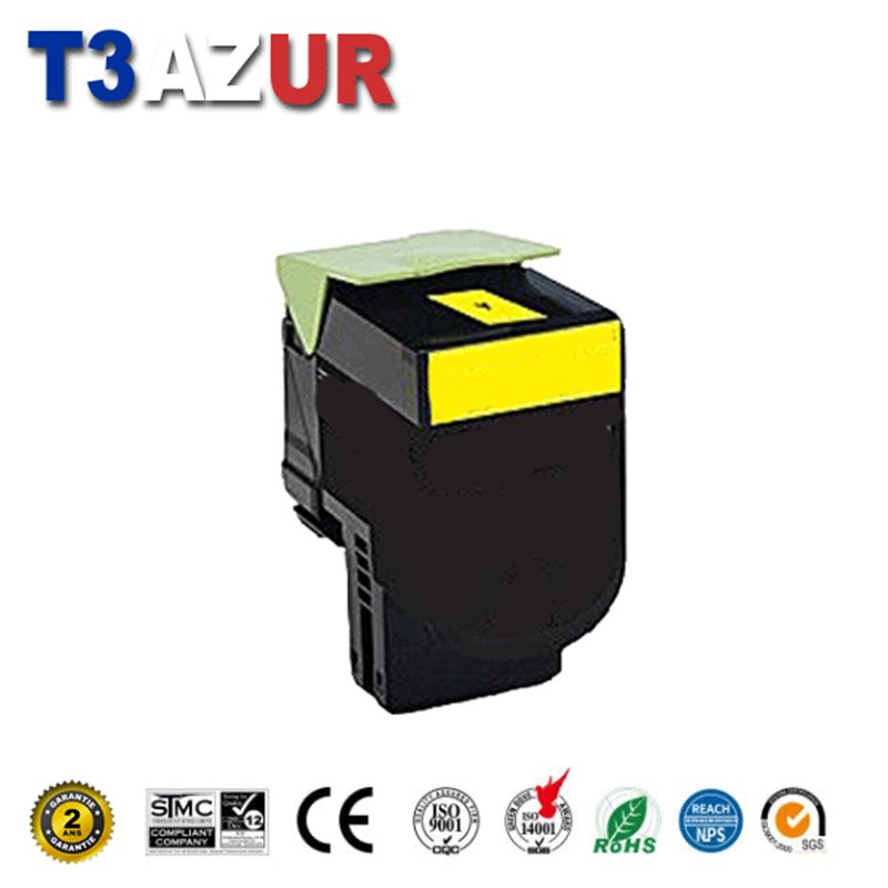 Toner compatible Lexmark CS310/CS410/CS510 (70C2HY0/702HY)- Jaune - 3 000 pages