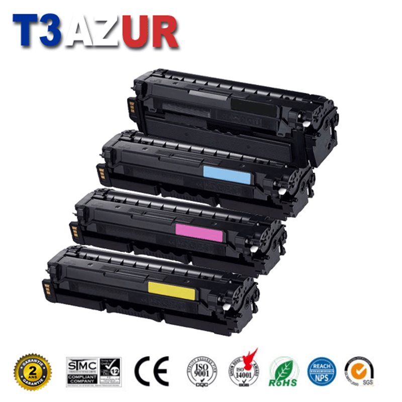 Lot de 4 Toners compatibles Samsung CLT-K503L, CLT-C503L, CLT-M503L, CLT-Y503L