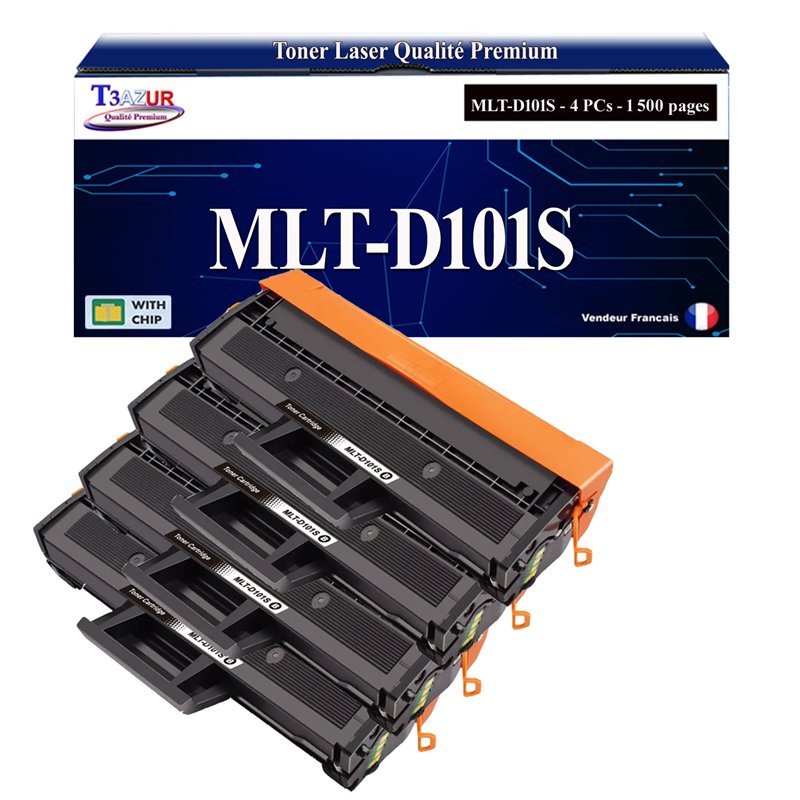Lot de 4 Toners compatibles avec Samsung ML2160/ SCX3405 (MLT-D101S/SU696A) - 1 500 pages