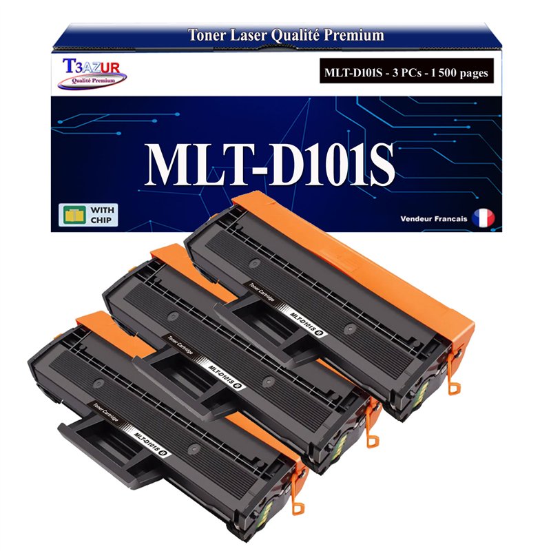 Lot de 3 Toners compatibles avec Samsung ML2160/ SCX3405 (MLT-D101S/SU696A) - 1 500 pages