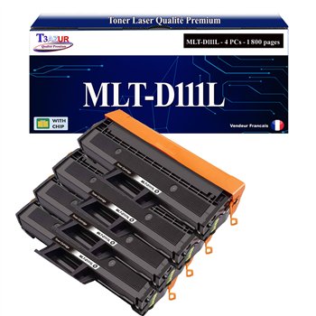 Lot de 4 Toners compatibles avec Samsung MLT-D111L/MLT-D111S (SU799A/SU810A) - 1 800 pages