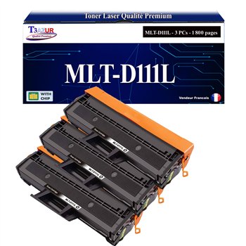 Lot de 3 Toners compatibles avec Samsung MLT-D111L/MLT-D111S (SU799A/SU810A) - 1 800 pages
