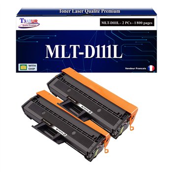 Lot de 2 Toners compatibles avec Samsung MLT-D111L/MLT-D111S (SU799A/SU810A) - 1 800 pages