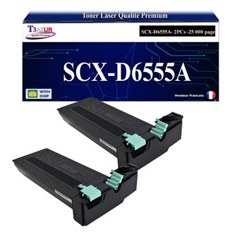 Lot de 2 Toners compatibles Samsung SCX6555N/SCX6545N (SCX-D6555A/SV208A)- 25 000 pages