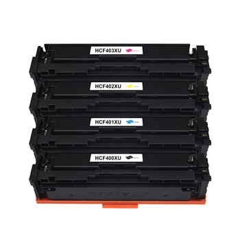 Lot de 4 Toners compatibles HP CF400X/ CF401A/ CF402A/ CF403A