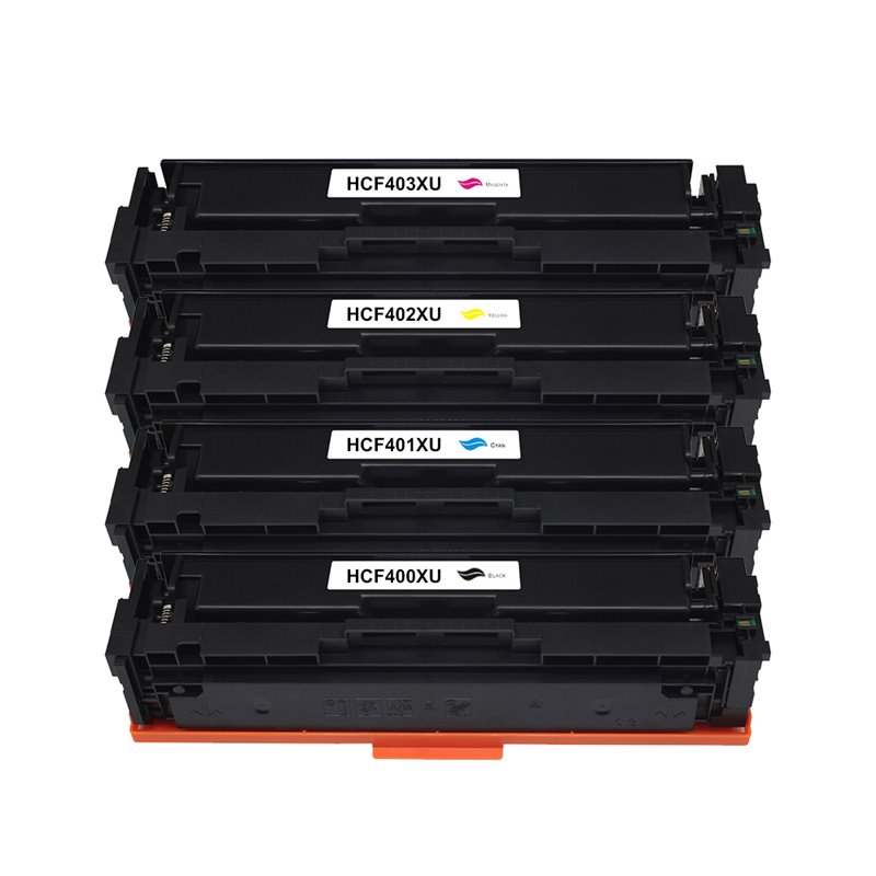 Lot de 4 Toners compatibles HP CF400X/ CF401A/ CF402A/ CF403A