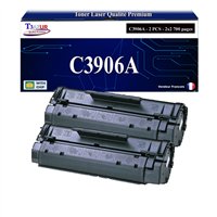 Lot de 2 Toners compatibles HP C3906A (06A) - 2 700 pages