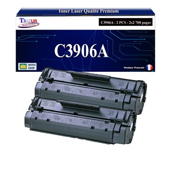 Lot de 2 Toners compatibles HP C3906A (06A) - 2 700 pages