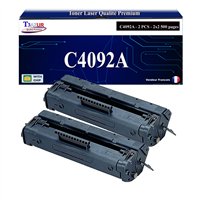 Lot de 2 Toners compatibles HP C4092A (92A) - 2 500 pages