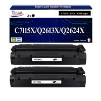 2x Toners compatibles avec HP C7115X/Q2613X/Q2624X (15X/13X/24X)