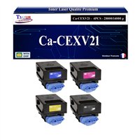 Lot de 4 Toners compatibles avec Canon C-EXV21