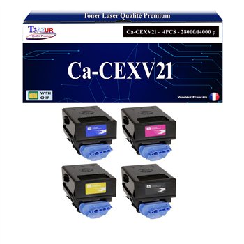 Lot de 4 Toners compatibles avec Canon C-EXV21