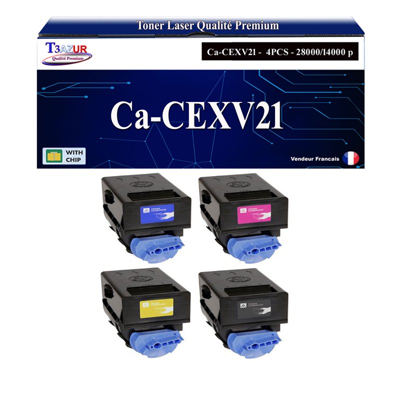 Lot de 4 Toners compatibles avec Canon C-EXV21