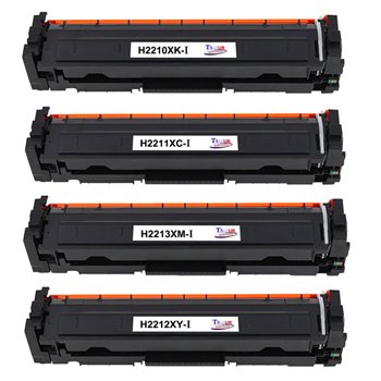 Lot de 4 Cartouches de toner génériques HP W2210X/W2210A - Remplace 207X/207A