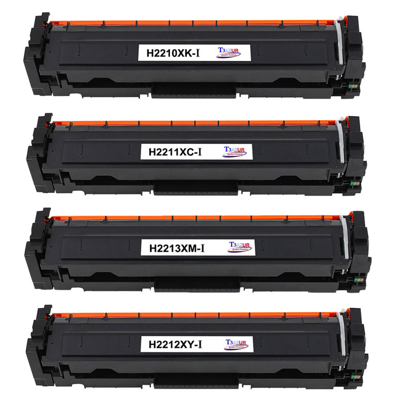 Lot de 4 Cartouches de toner génériques HP W2210X/W2210A - Remplace 207X/207A