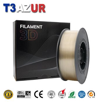 Filament d'imprimante PLA 3D - Diamètre 1.75mm - Bobine 1kg - Couleur Transparente