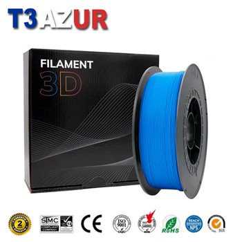 Filament d'imprimante PLA 3D - Diamètre 1.75mm - Bobine 1kg - Couleur Bleu Clair
