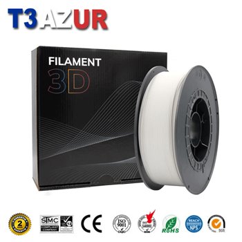 Filament d'imprimante PLA 3D - Diamètre 1.75mm - Bobine 1kg - Couleur Blanche