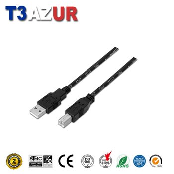 Câble d'imprimante Aisens USB 2.0 - Type A mâle vers Type B mâle - 1,0 m - Couleur noire