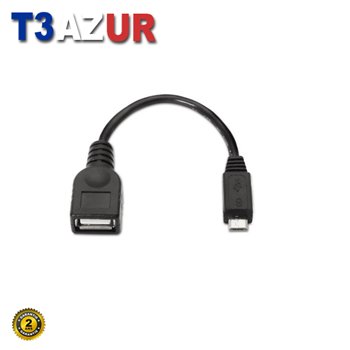 Aisens Câble USB 2.0 OTG - Type Micro B Mâle-A Femelle - 15cm - Couleur Noir