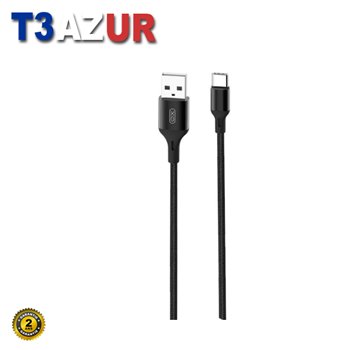 Câble XO USB-A Mâle vers Type C - 2.4A - Recharge + Transmission de Données Haut Débit - 2m - Couleur Noir