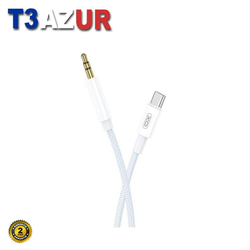 XO Câble Tressé USB-C Mâle vers Mini Jack 3.5mm Mâle - Longueur 1m