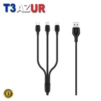 Câble de charge rapide XO 3 en 1 - Micro, Type C et Lightning vers USB - 1m - Couleur noire