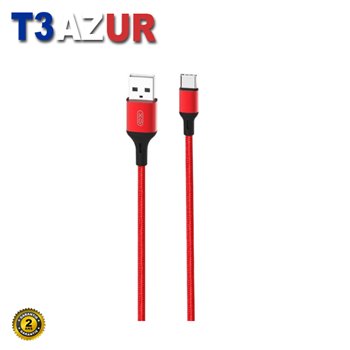 Câble XO USB A Mâle vers Type C - 2.4A - Recharge + Transmission de Données Haut Débit - 1m - Couleur Rouge