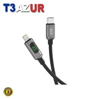 XO Câble Tressé USB-C Mâle vers Lightning Mâle 20W avec Affichage LED - Charge + Transmission de Données Haut Débit - Longueur 1