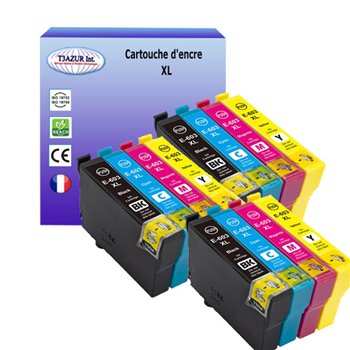 Lot de 12 Cartouches compatibles Epson T603XL (3N+3C+3M+3J)