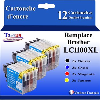 Lot de 10 Cartouches compatibles Brother LC1100/ 980/ 985 XL