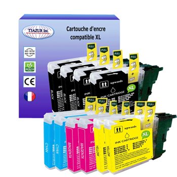 Lot de 8 Cartouches compatibles Brother LC1100/ 980/ 985 XL