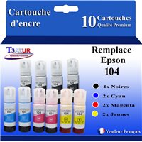 Lot de 10 Encres compatibles Epson 104 - 70ml