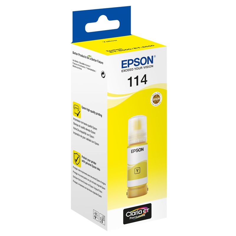 Epson 114 Jaune- Bouteille d'encre pigmentée originale  C13T07B440