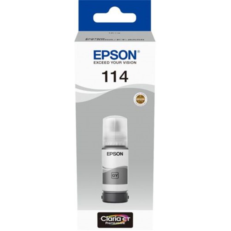 Epson 114 Gris- Bouteille d'encre pigmentée originale  C13T07B440