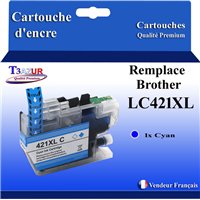 Cartouche compatible Brother LC421XL (LC421XLC) Cyan