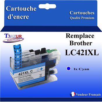 Cartouche compatible Brother LC421XL (LC421XLC) Cyan