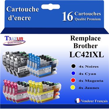 Lot de 16 Cartouches compatibles Brother LC421XL