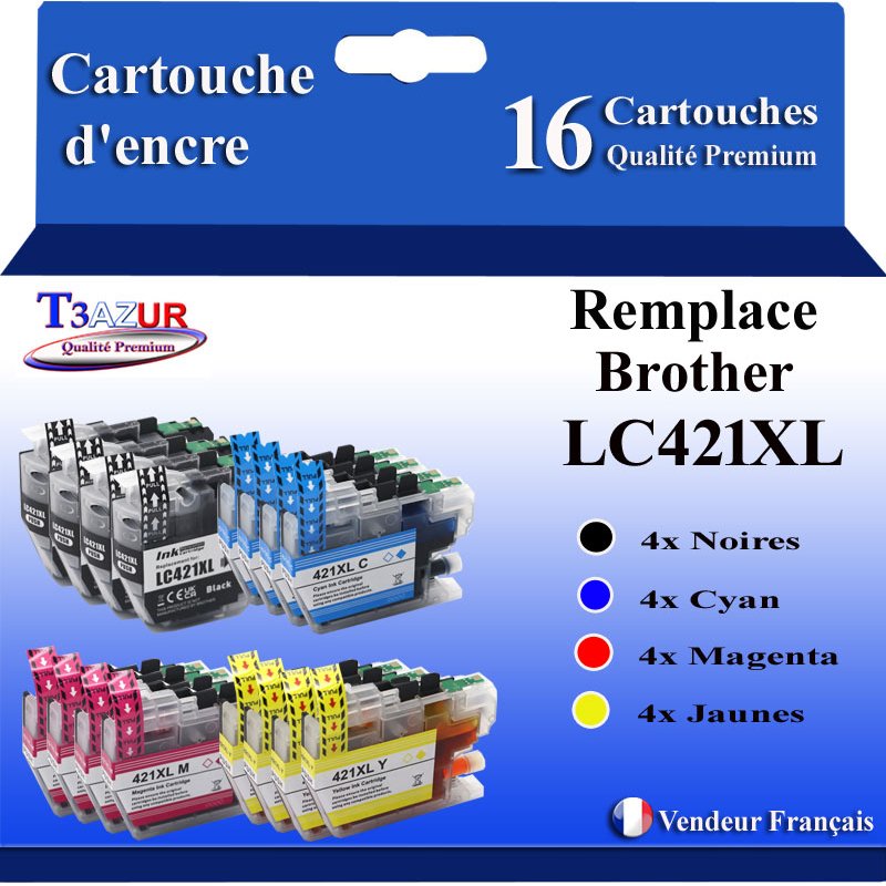 Lot de 16 Cartouches compatibles Brother LC421XL