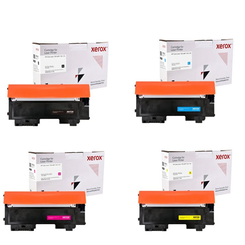 Xerox Everyday Lot de 4 Toners compatibles HP W2071/2/3/4A (117A) Remplace 117A ( avec puce)