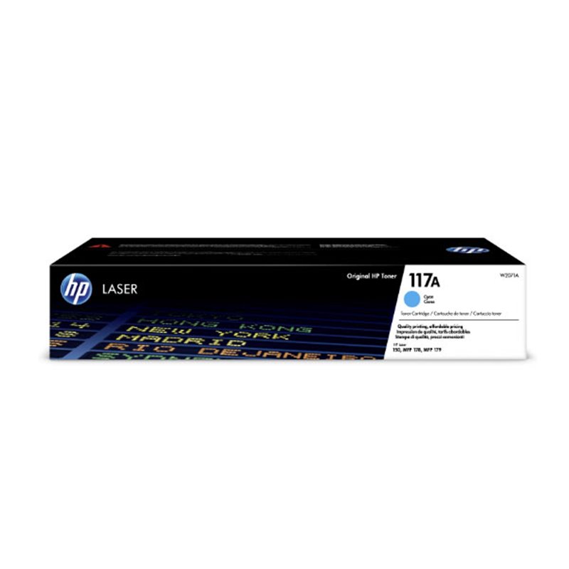 Cartouche de toner cyan d'origine HP W2071A - 117A Cartouche de toner cyan d'origine HP W2071A - 117A