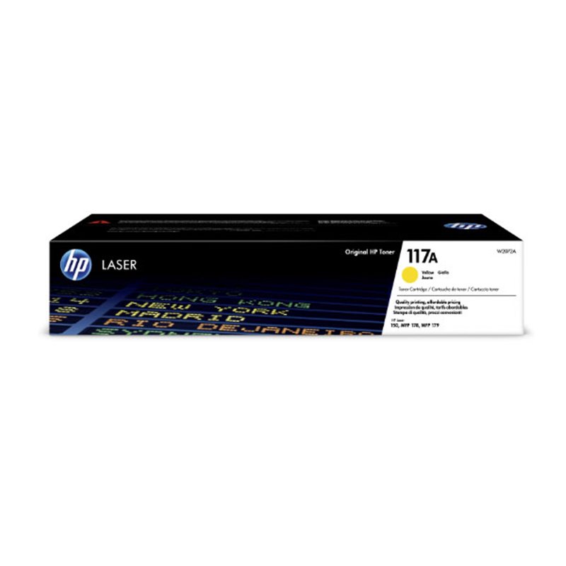 Cartouche de toner jaune d'origine HP W2072A - 117A Cartouche de toner jaune d'origine HP W2072A - 117A
