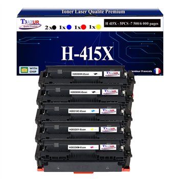 Lot de 4 Toners compatibles HP /W2030/1/2/3X (415X) (avec puce)