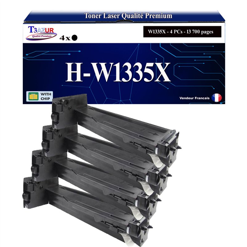 4x Toners compatibles HP 335X (W1335X) Noir -13 700 pages