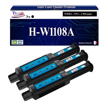 Lot de 2 Toners compatibles HP W1108A (108A)